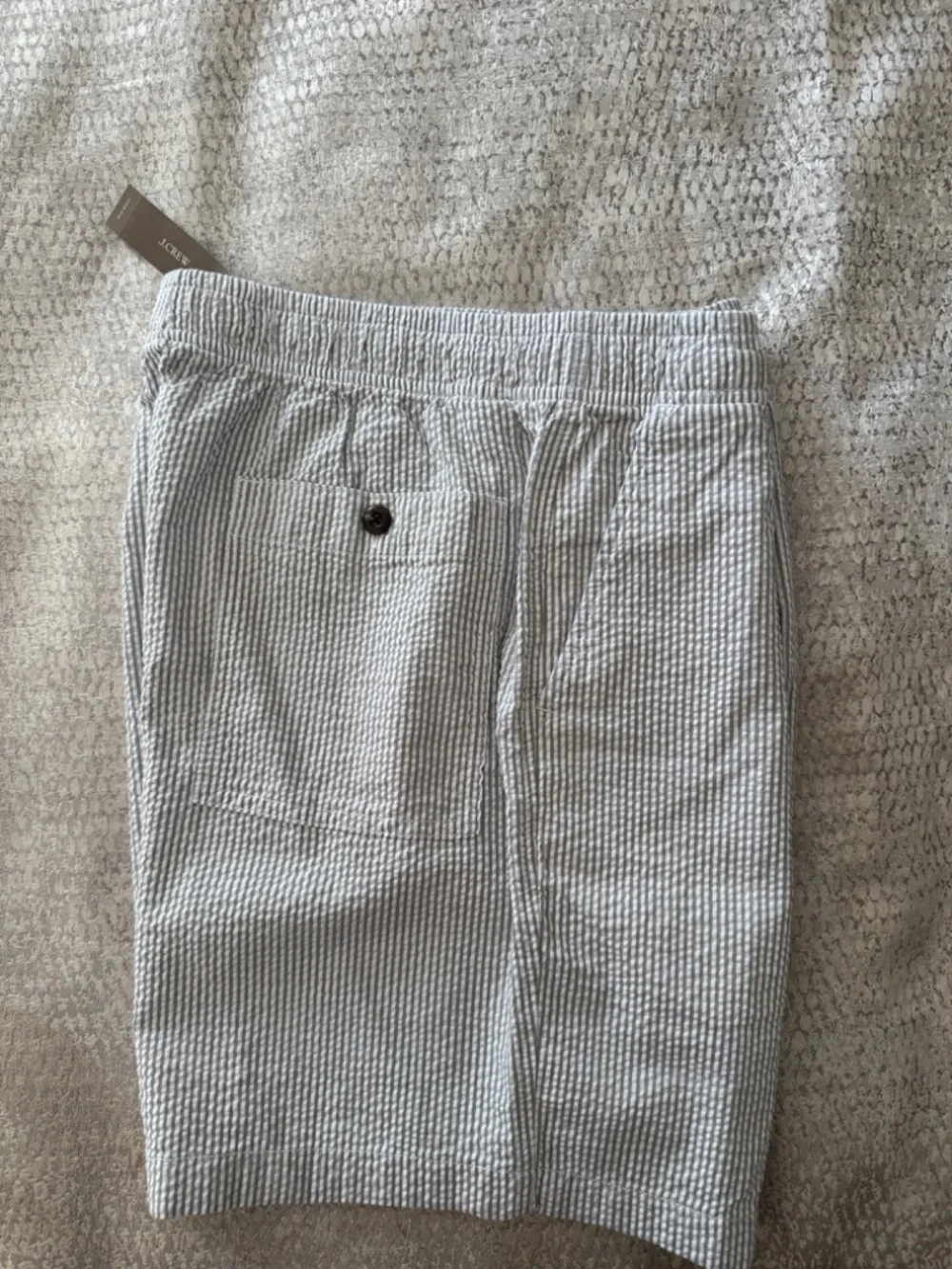 J. Crew Blue and White Seersucker Flat Front Shorts